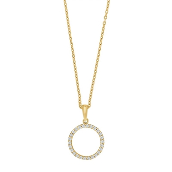  Siersbøl - ​​​​8 kt. Goldanhänger mit Kreisdesign und zirkonia